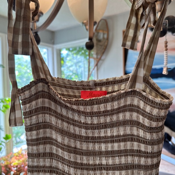 Maaji maxi smocked gingham dress - medium - Picture 3 of 5